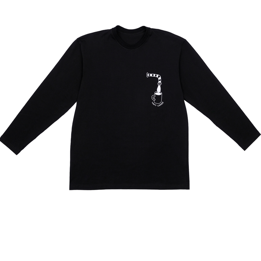 Лонгслив Tasty Coffee чёрный с принтом