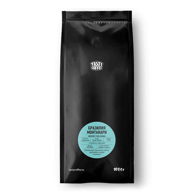 Кофе в зернах Tasty Coffee Бразилия Монтанари